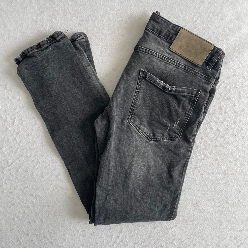DSQUARED2 Jeans Mens 34 Gray Distressed Slim Fit Zipper Pocket Detail Denim